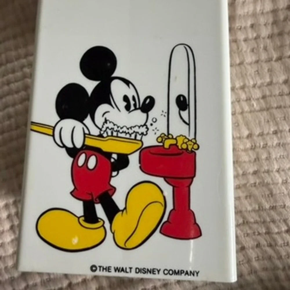 Vintage Disney Mickey Mouse Countertop Dixie Cup Holder Bathroom Toothbrush